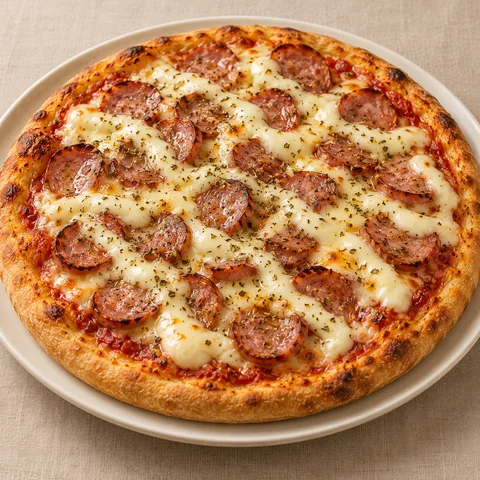 Imagem ilustrativa de pizza Calabresa e Requeijão