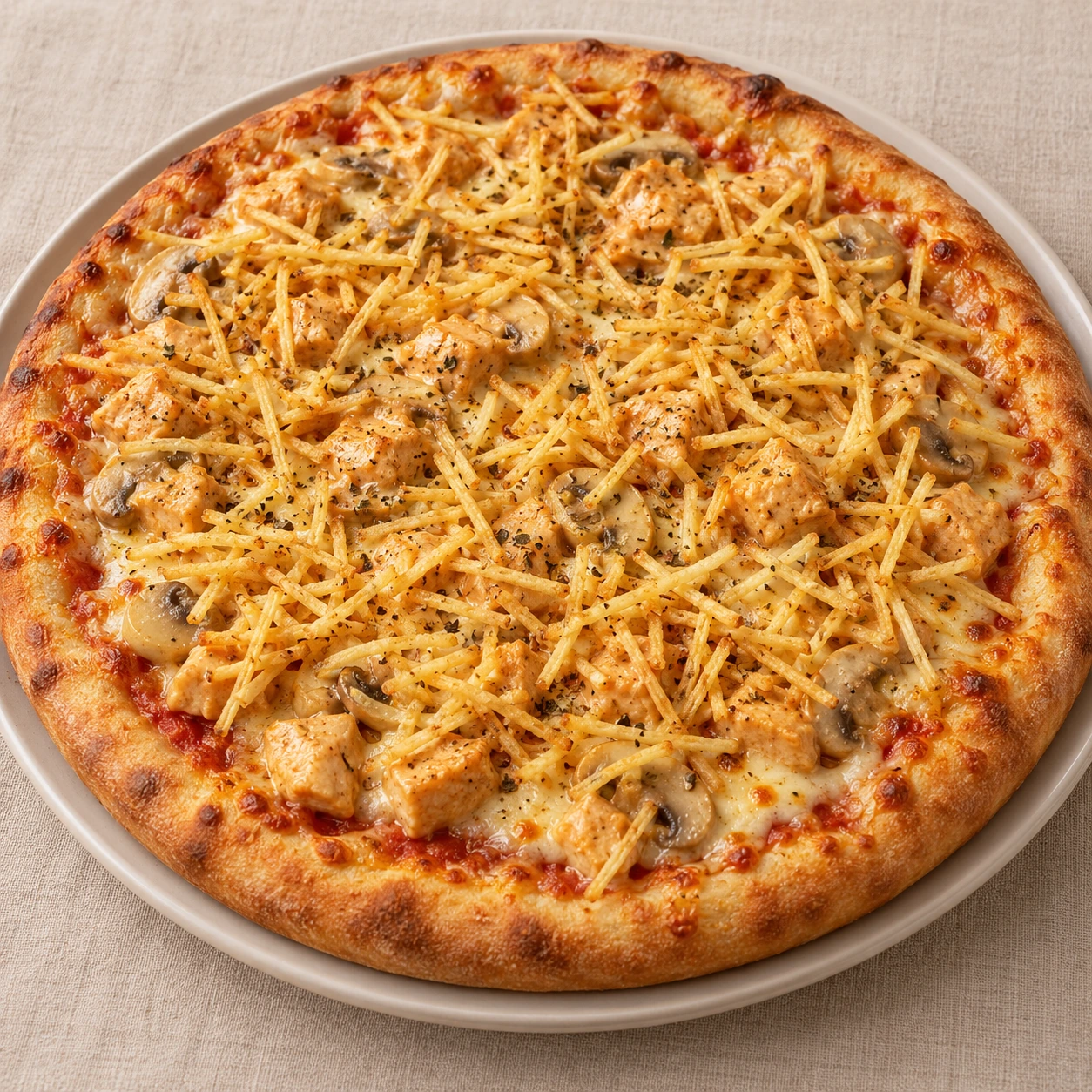 Imagem ilustrativa de pizza Strogonoff de Frango